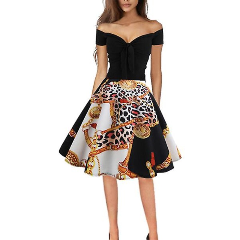 2022 Hot Selling Women’s Dress One Word Neck Sexy Strapless Retro Dress | Fruugo SG
