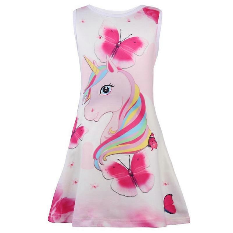 4-9 Years Kid Girl Sleeveless Casual Dresses Unicorn Printed Dress | Fruugo SG
