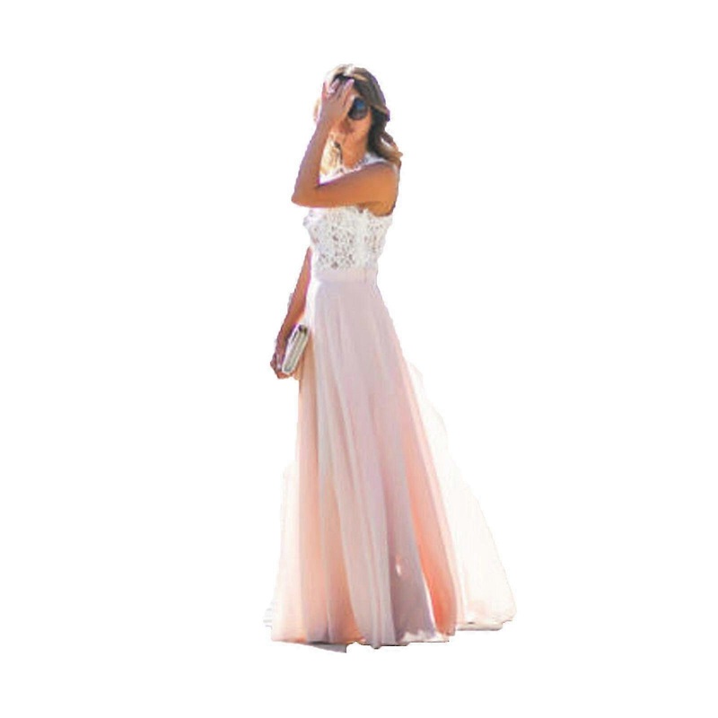 Fashion Elegant Women Lace Chiffon Formal Wedding Bridesmaid Long Party Ball Prom Gown Dress | Fruugo SG