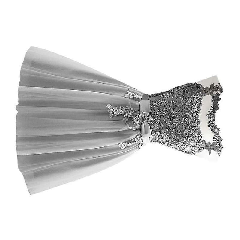 Grey Formal Dress Women Lace Bridesmaid Comfortable Wearing Fitted Design Short Prom Evening 1Pack | Fruugo SG
