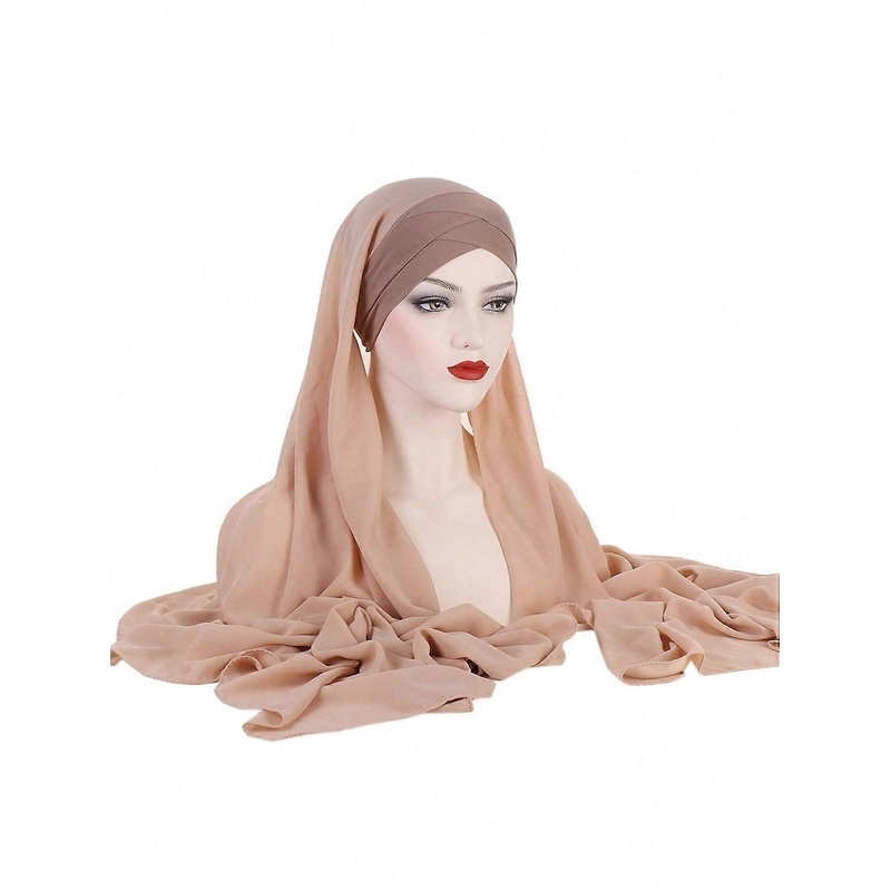 1pc Solid/Colorful Women New Style Convenient Chiffon Headscarf, All Seasons Basic Chiffon Scarf For Wearing Across Forehead | Fruugo SG
