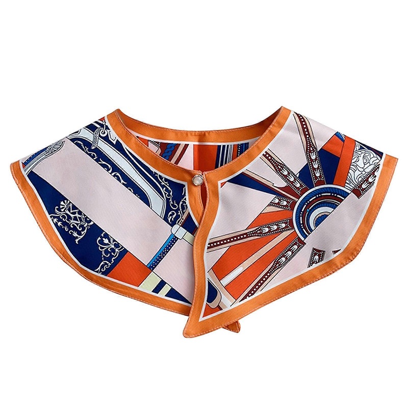 Detachable Collar For Women Neckerchief Printed Faux Collar Dickey Collar False Collar Shoulder Wrap Lace Up Neckline  Sunshine orange | Fruugo SG
