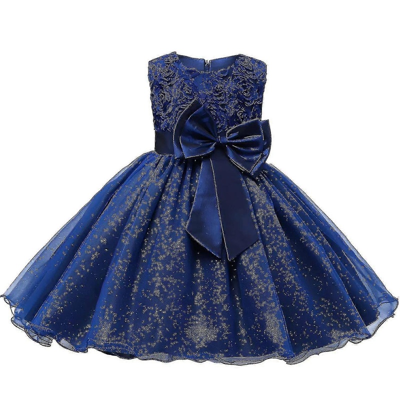 Festive Dress With Rosette And Flowers-blue | Fruugo SG