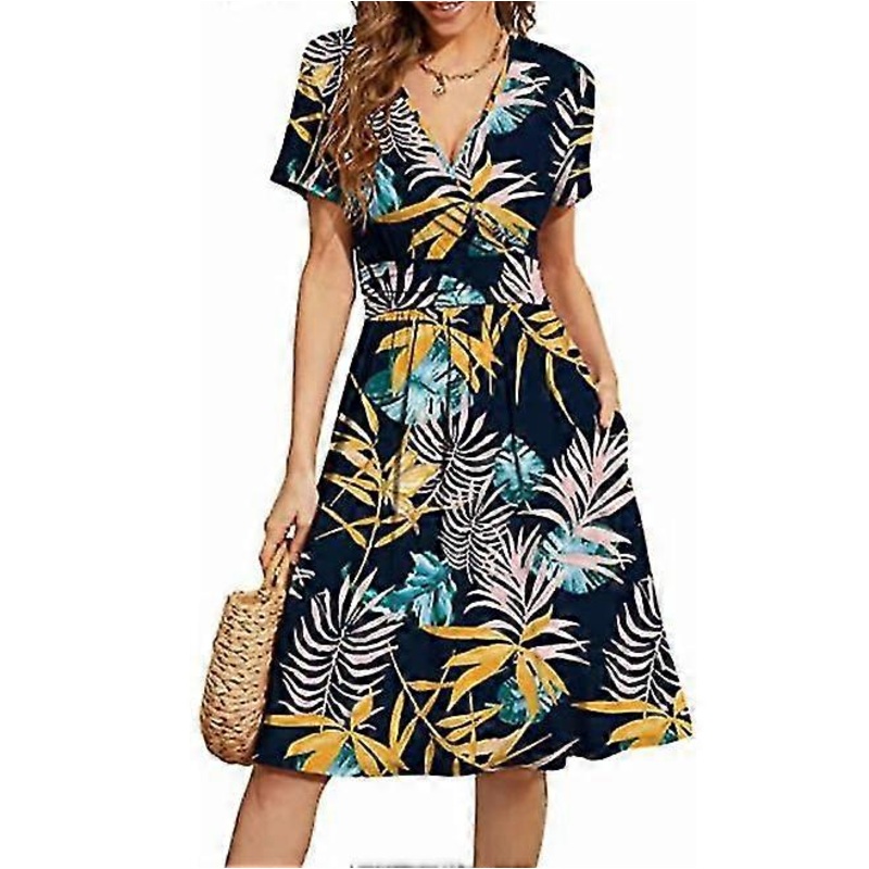 Women’s Ruffle Short Sleeve Dress Summer Casual Loose Plain Knee Length Dresses | Fruugo SG