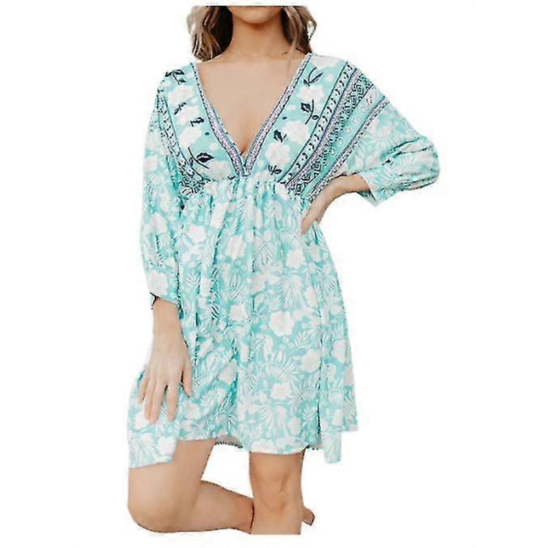 Women’s Sleeve V Neck Tunic Casual Loose Mini | Fruugo SG