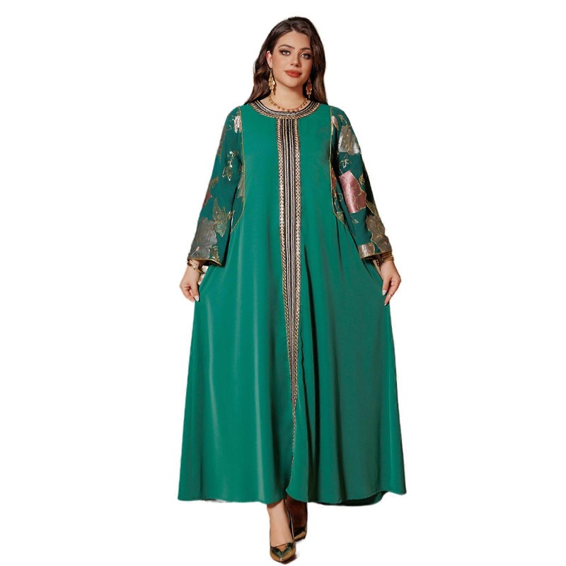 Fashion Long Sleeve Muslims Long Dresses Kaftan Abayas Ramadans Robes Women’s Moroccan Evening Gown for Party Daily Wear  Green S | Fruugo SG