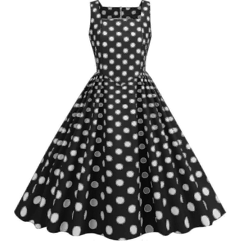 Women’s Square Neck Wide Strap Polka Dots Vintage Dress | Fruugo SG
