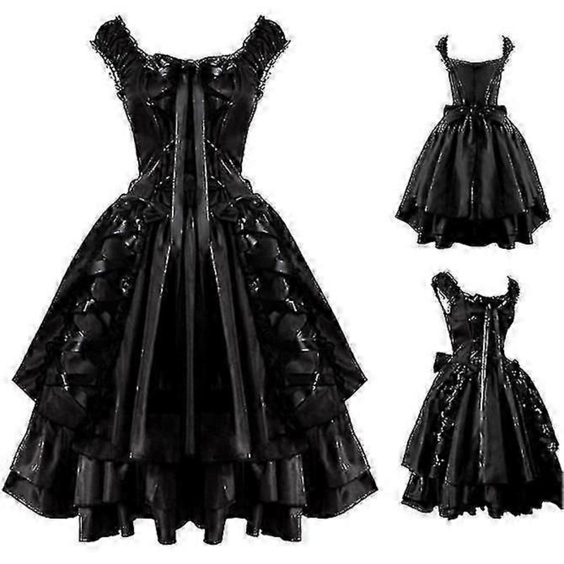 Womens Classic Layered Lace-up Goth Lolita Dress | Fruugo SG