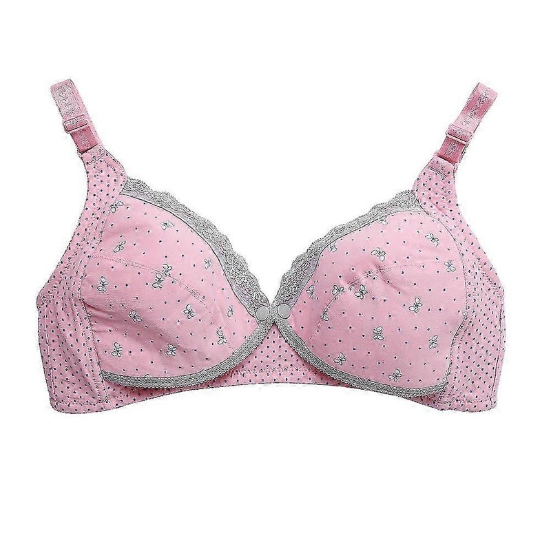 Butterfly Lace Button Front Opening Without Underwire Lactation Bra for Mommy (Pink 95) | Fruugo SG