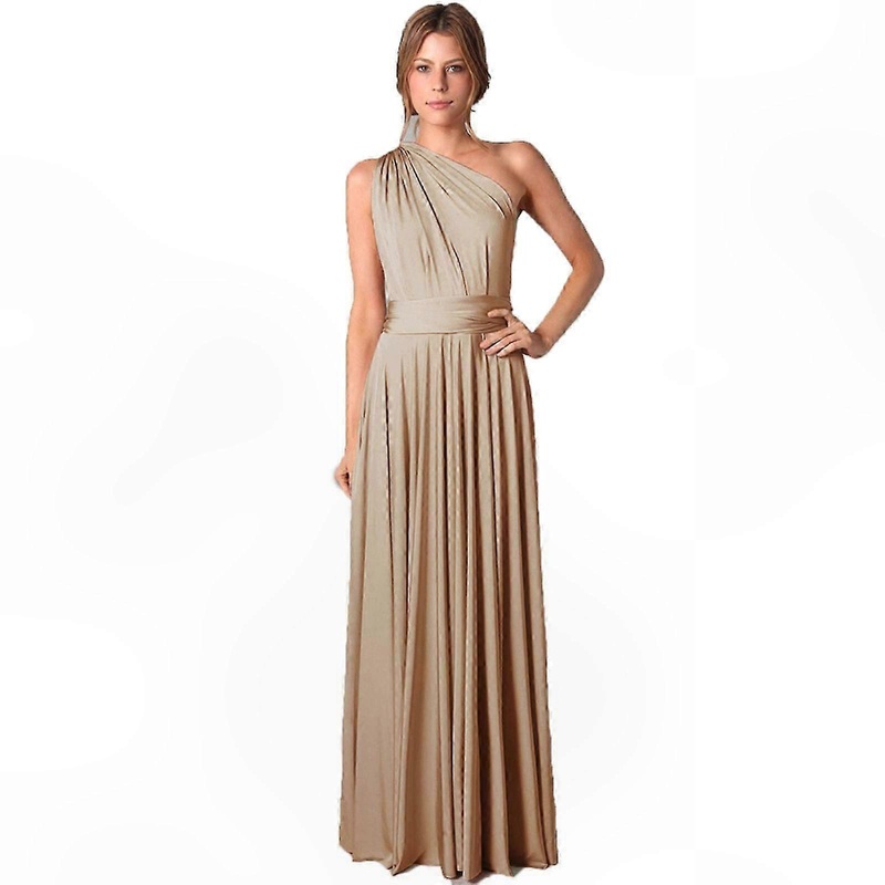 Elegant Convertible Long Dress for Weddings, Parties, and Formal Events in Champagne Tone | Fruugo SG