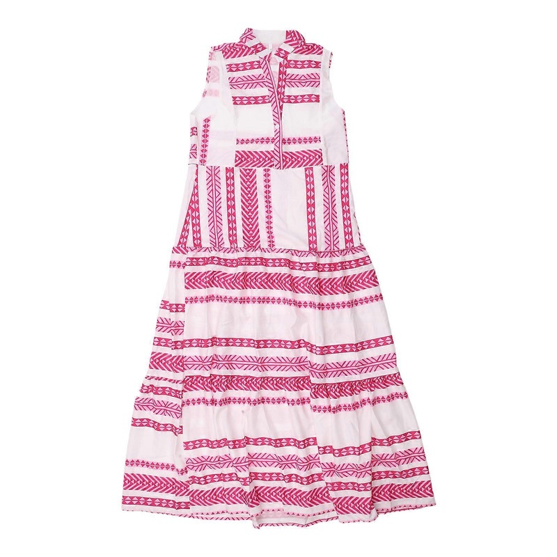 Flattering Sleeveless Maxi Dress for Women with Geometric Print and V-neck Perfect for Summer  rose Red XL | Fruugo SG