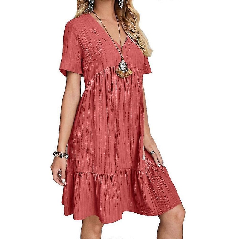 Women\’s Short Sleeve A Line Dress Women Oversize Daily Dress For Going Beach Side Wear | Fruugo SG