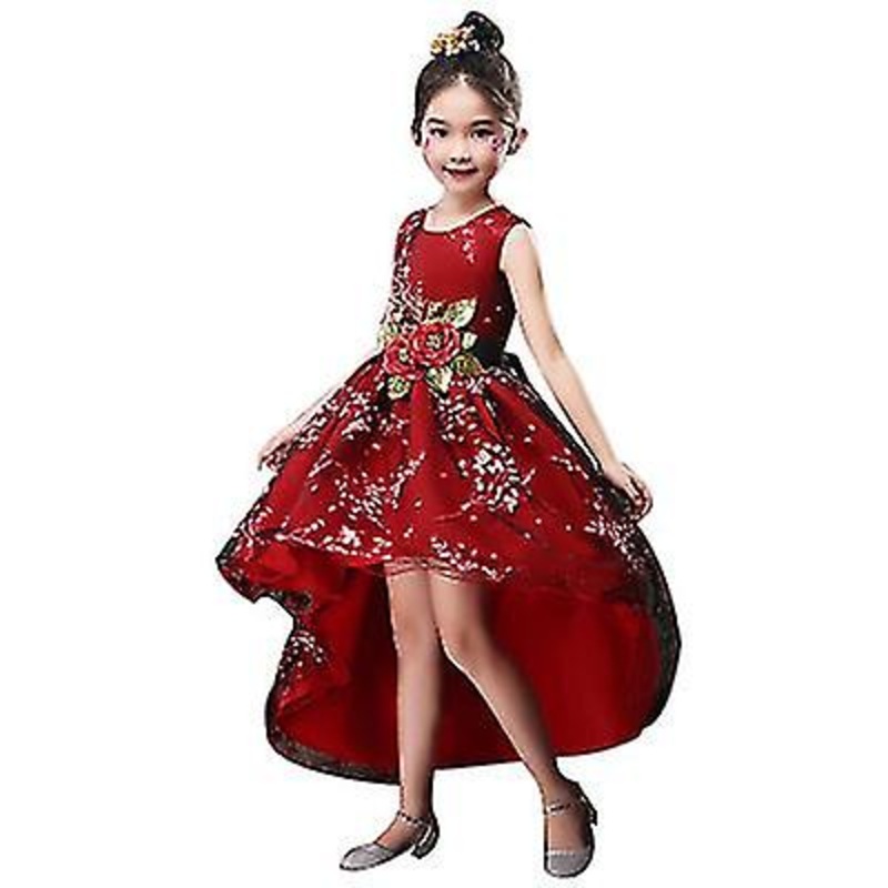 130Cm Red Princess Girls Dress For Wedding Birthday Party With Size 3-14 Years X2105 | Fruugo SG