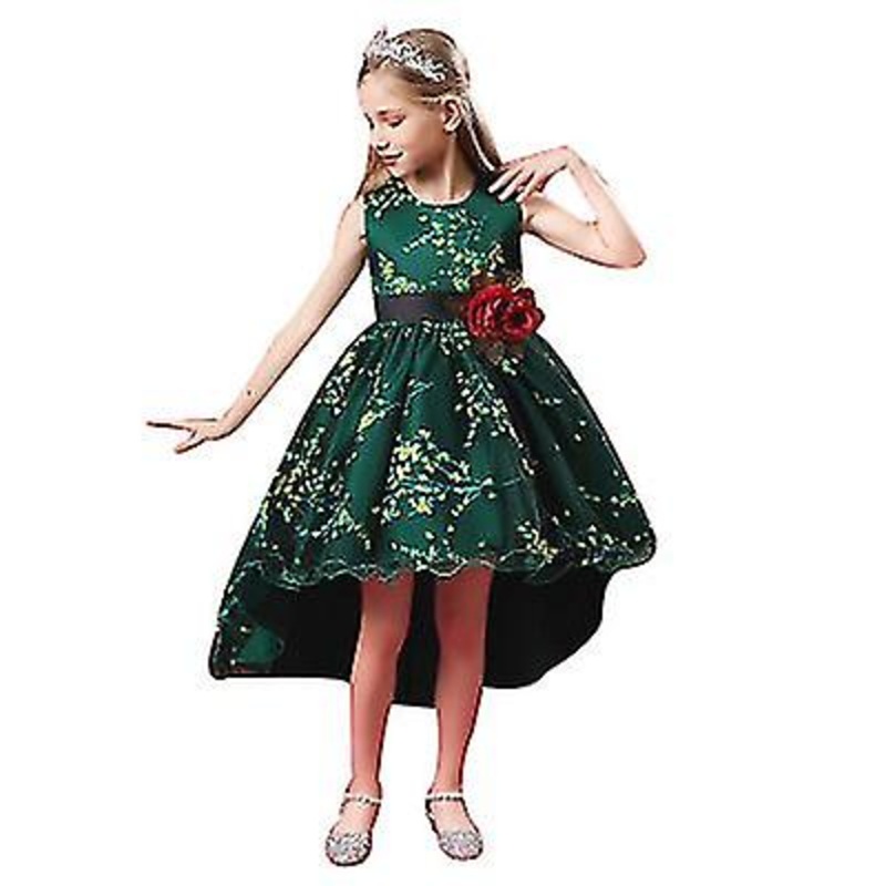 170Cm Green Princess Girls Dress For Wedding Birthday Party With Size 3-14 Years X2094 | Fruugo SG