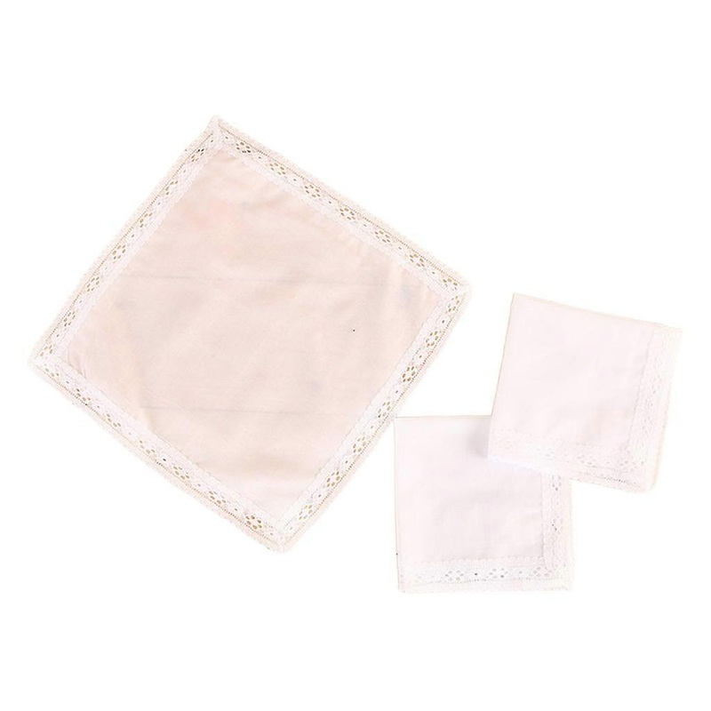 25x25cm Ladies Plain White Floral Lace Trim Cotton Handkerchiefs Bridal Wedding  white One Size | Fruugo SG