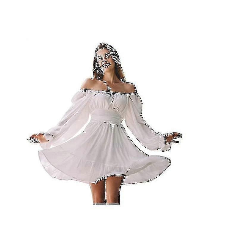 Women Tie Back Long Lantern Sleeve Square Neck Ruffle Dress | Fruugo SG