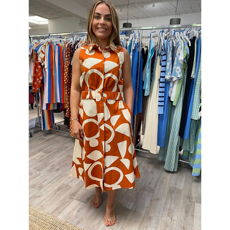 Compania Fantastica African Geometric Midi Shirt Dress | Fruugo SG
