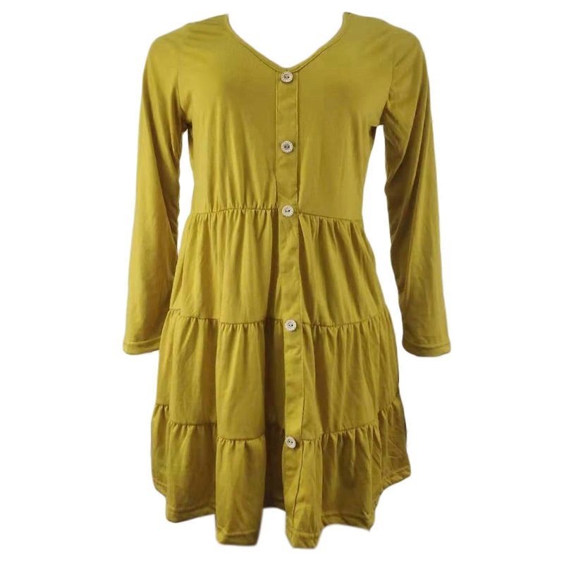 Women’s 2023 Casual Long Sleeve V Neck A Line Pleated Waist Flowy Solid Color Mini Dress  Yellow XL | Fruugo SG