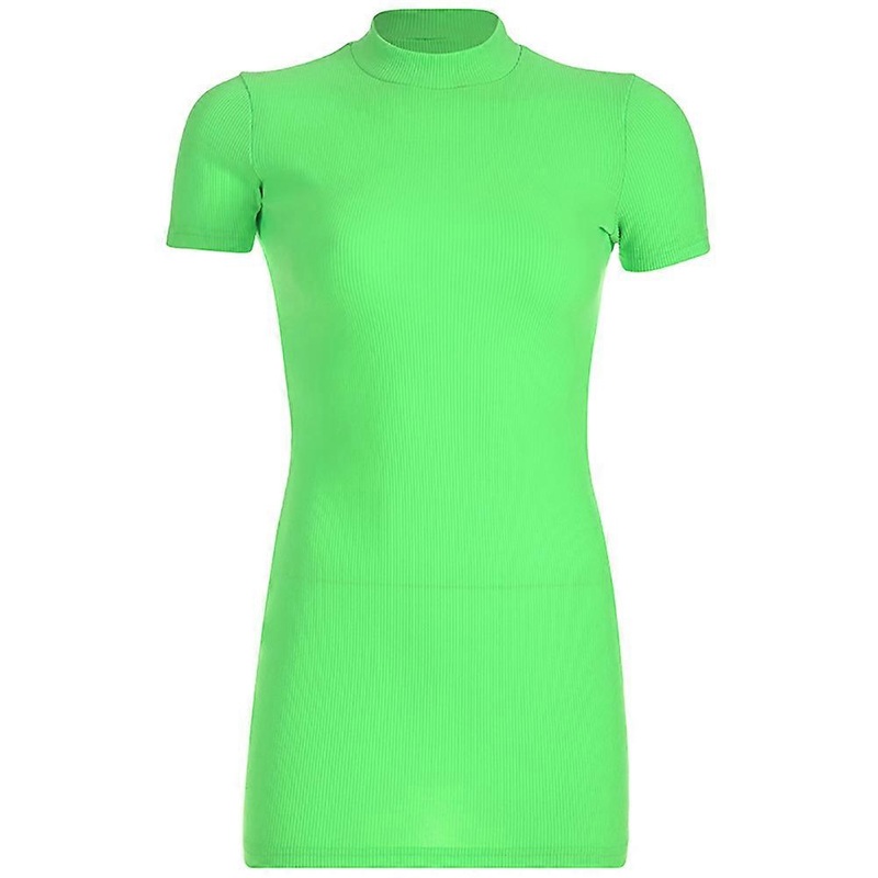 European American Style Slim Wrapped Hip Fluorescent Green Dress Sexy for Women (M) | Fruugo SG