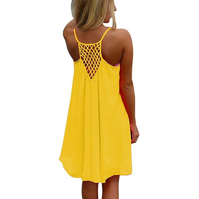 Fianao Sexy Women’s Summer Casual Sleeveless Strap Backless Beach Dress for Evening Party | Fruugo SG