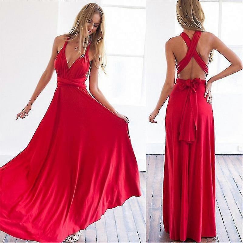 Women’s Evening Multi Way Wrap Bridesmaid Formal Long Maxi Dress | Fruugo SG