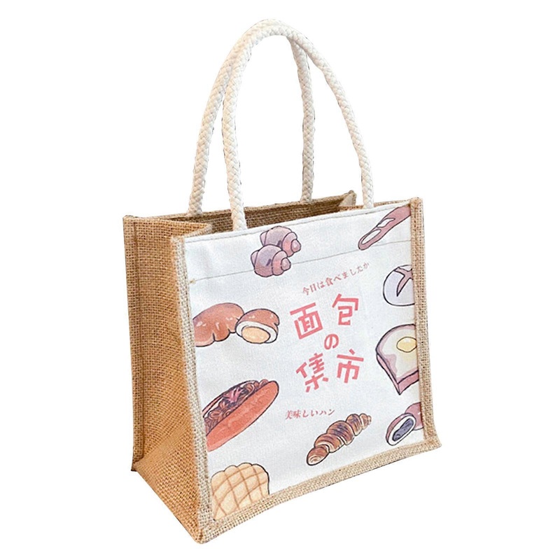 (Bread Market) New Korean fashion printed handbag linen shoulder bag | Fruugo SG