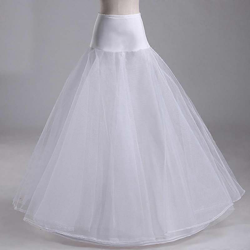 Womens White 1 Hoop A Line Two Layers Petticoat Bridal Wedding Dress Elastic Wai  White One size | Fruugo SG