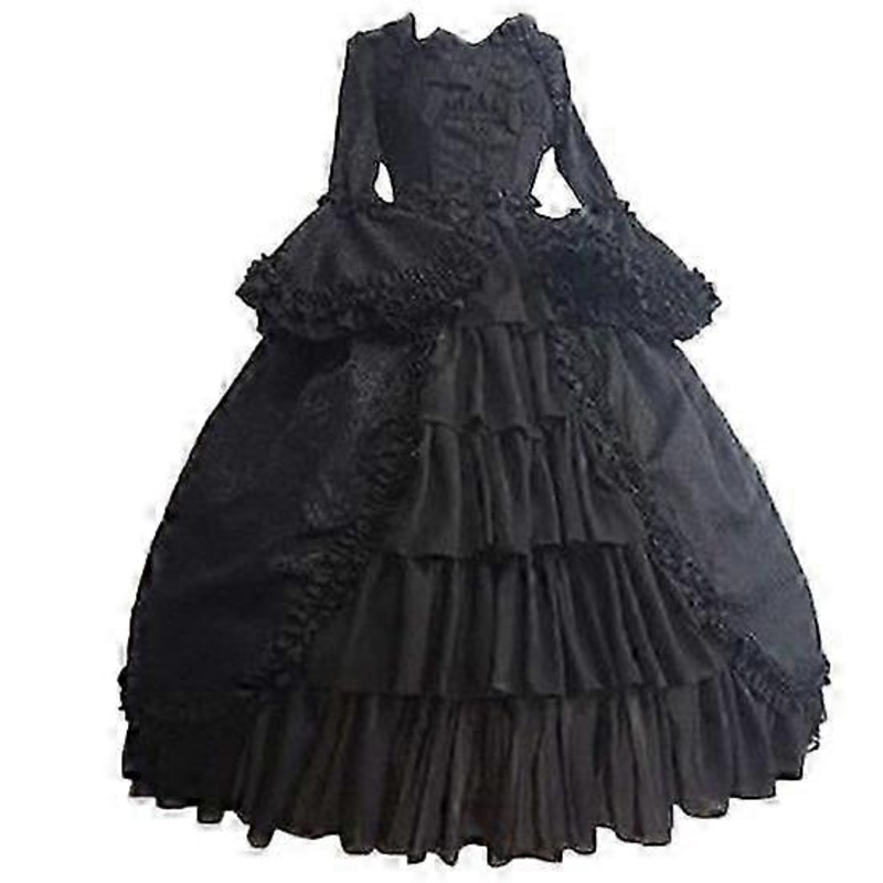 2025 Latest Model  Lady Retro Square Neck Tight Waist Bowknot Medieval Dress | Fruugo SG