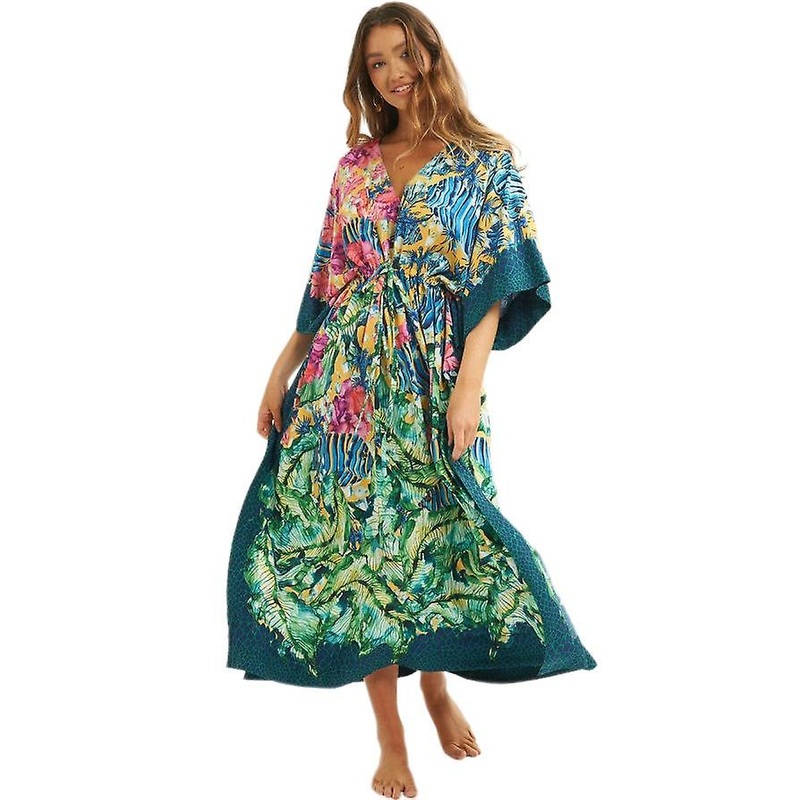 Beach Blouse Print Bikini Sunscreen Gown Dress | Fruugo SG