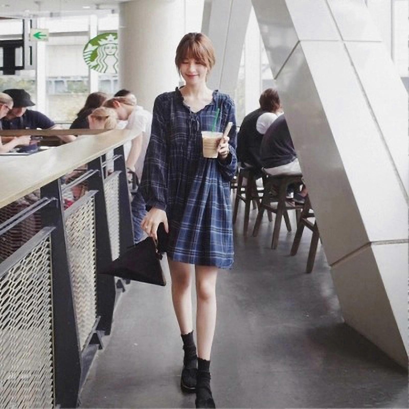 Women’s Long Sleeve Plaid Dress | Loose Fit Elegant Midi Dress for Casual & Party Wear | XL | Fruugo SG