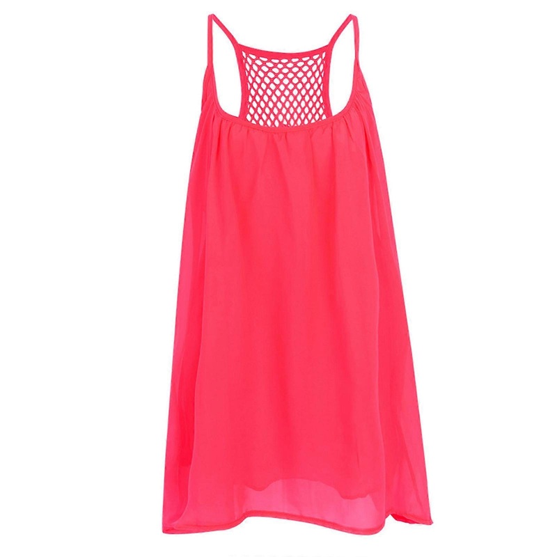 Women’s Summer O Neck Sleeveless Short Mini Dress Loose for Tank Top Dress Short Beach Dress Sundress Spaghetti Straps D  rose Red S | Fruugo SG