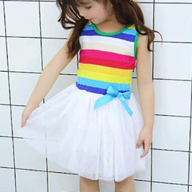 1-9 Years Girls Princess Tutu Dress Rainbow Mini Sundress | Fruugo SG