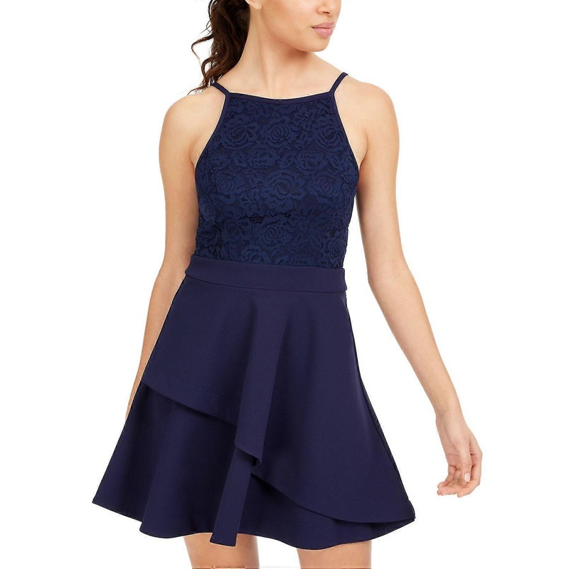 Dress Navy Blue Size 13 Junior Sheath Double Skirt Halter – Women Dresses Sheath | Fruugo SG