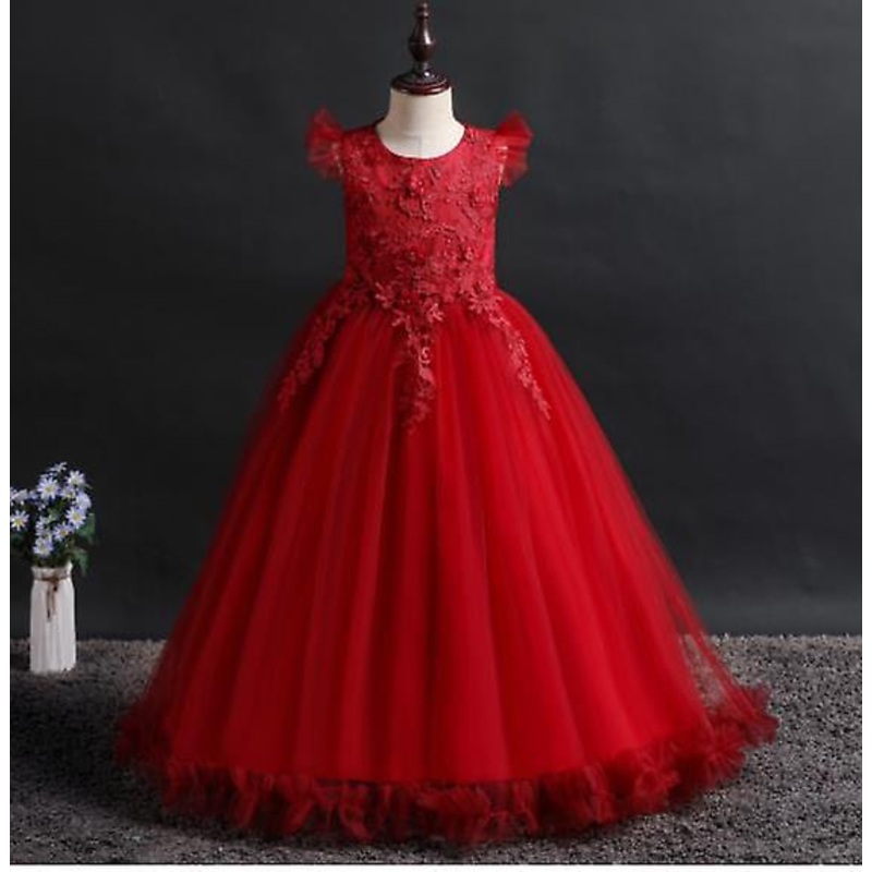 Girls Mesh Princess Dresses, Kids Summer Long Dresses, Girls Piano Performance Costumes, Banquet Dresses | Fruugo SG