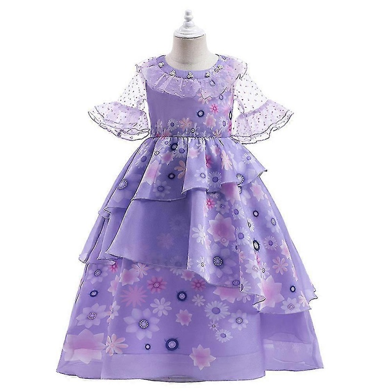 Girls Ruffle Tutu Dress Ball Gown Encanto Isabela Princess Cosplay Costume | Fruugo SG