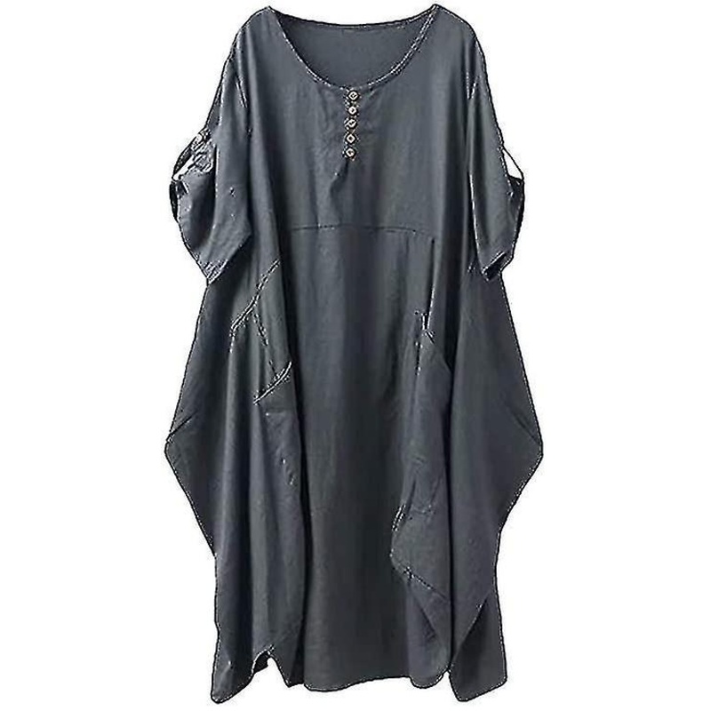 Women’s Tunic Dresses Summer Short Sleeve Linen Dresses Boho Long Summer Dresses Large Sizes | Fruugo SG
