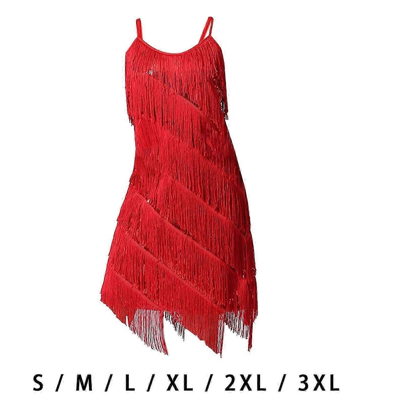 Women Tassels Fringe Dress Sleeveless Glitter Fashion V Neck Dance Costume Dresses for Latin Cha Cha Rumba Samba Gala Prom | Fruugo SG