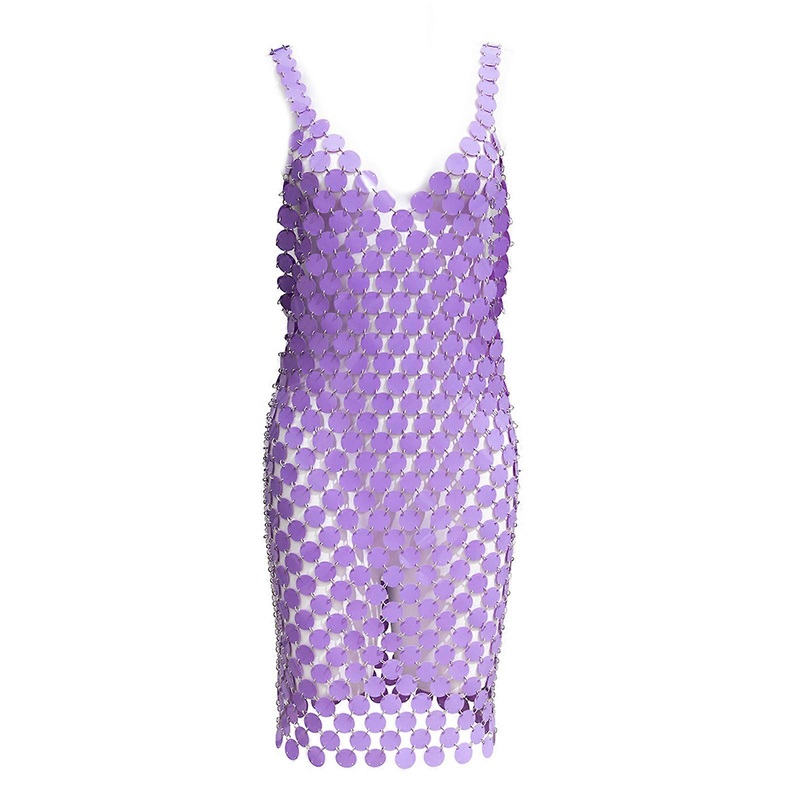 Womens Glitter Sequin Backless Dress Hollow-Out Geometric Body Jewelry Harness Chain Beach Bikinis Cover Up Accessories | Fruugo SG