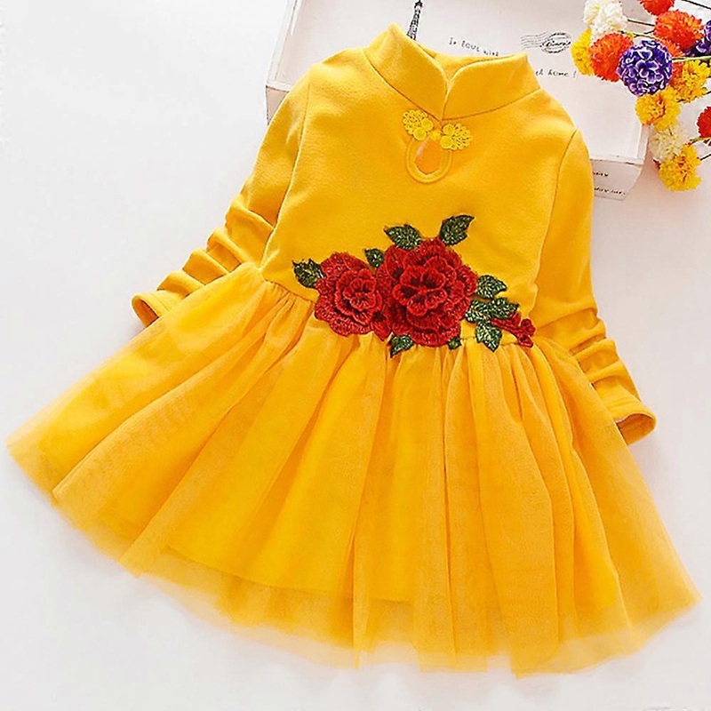 Baby Kids Girls Party Princess Tutu Tulle Dress Party Long Sleeve Swing Skater Dresses | Fruugo SG