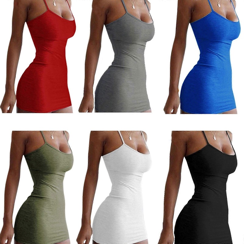 Charming Halter Sling Sundress Bodycon Sleeveless Solid Color Casual Mini Dress Summer Beach Party for Young Girl Lady  White S | Fruugo SG
