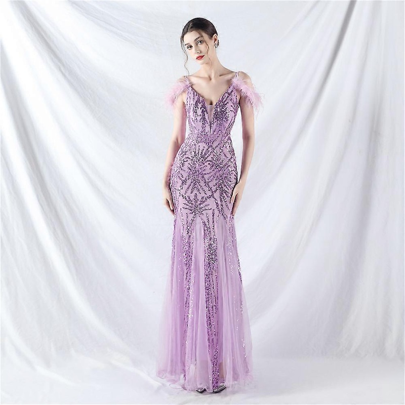 Women’s Evening Dress Maxi Dress, Mesh Sequined Sexy Slip Dress Evening Dress | Fruugo SG
