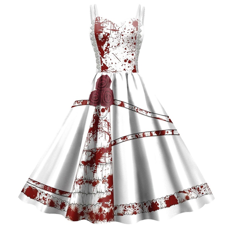 Womens Fall Dresses SleevelessCasual Swing A-Line Dress Tunics Dress Halloween Cosplay Costume Bloody Dress  1005 M | Fruugo SG