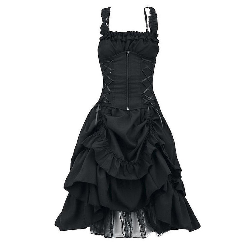 Womens Gothic Vintage Dress Steampunk Retro Court Princess Sleeveless Dress | Fruugo SG
