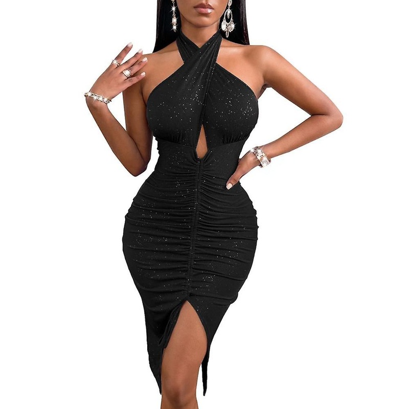 2022 New Backless Halterneck Tight Dress Sexy Evening Dress Women | Fruugo SG