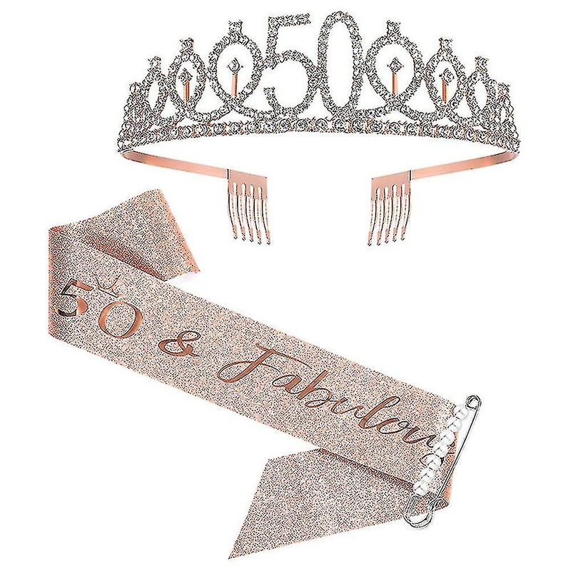 50th Sash And Tiara Sash 50 Fabulous Shoulder S And Tiara For Women Sr *chyi | Fruugo SG