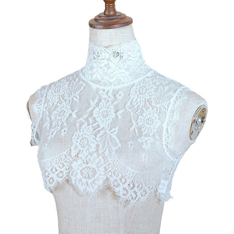 Detachable False Collar Embroidery Neck Ruff Mini Cape Covering Collar for Women Girls Elegant Style  XL white | Fruugo SG