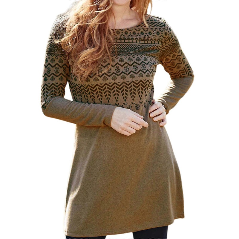 Women’s T Shirt Dress Long Sleeve Round Neck Print Tunics Dress Casual Loose Flowy Swing Dresses Fall Long Blouse Tops  Khaki XL | Fruugo SG