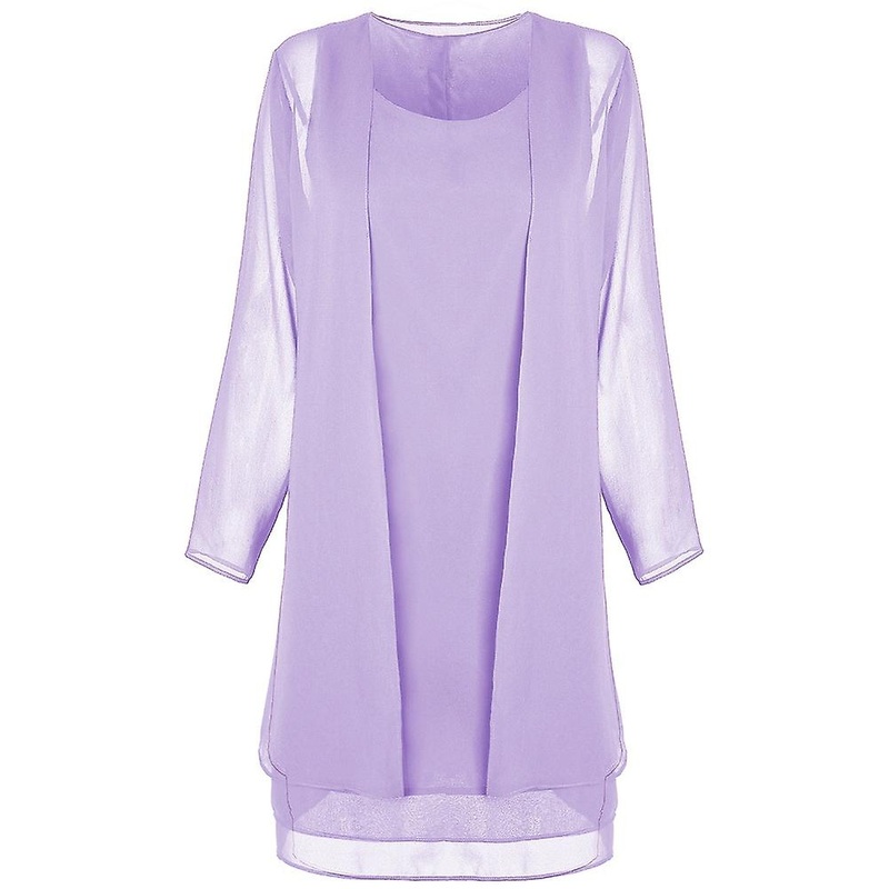 2Pcs/Set Plus Size Women Sleeveless Knee-length Dress See Through Mesh Coat | Fruugo SG