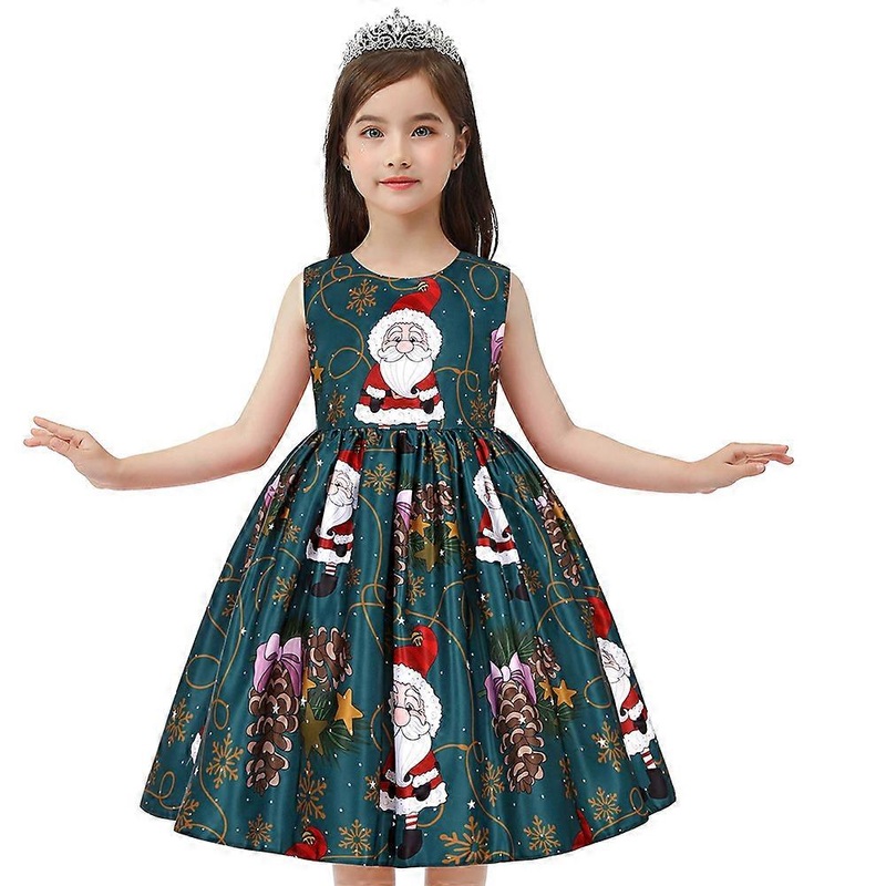 Christmas Kids Girls Retro Sleeveless A-Line Flared Hepburn Dress | Fruugo SG