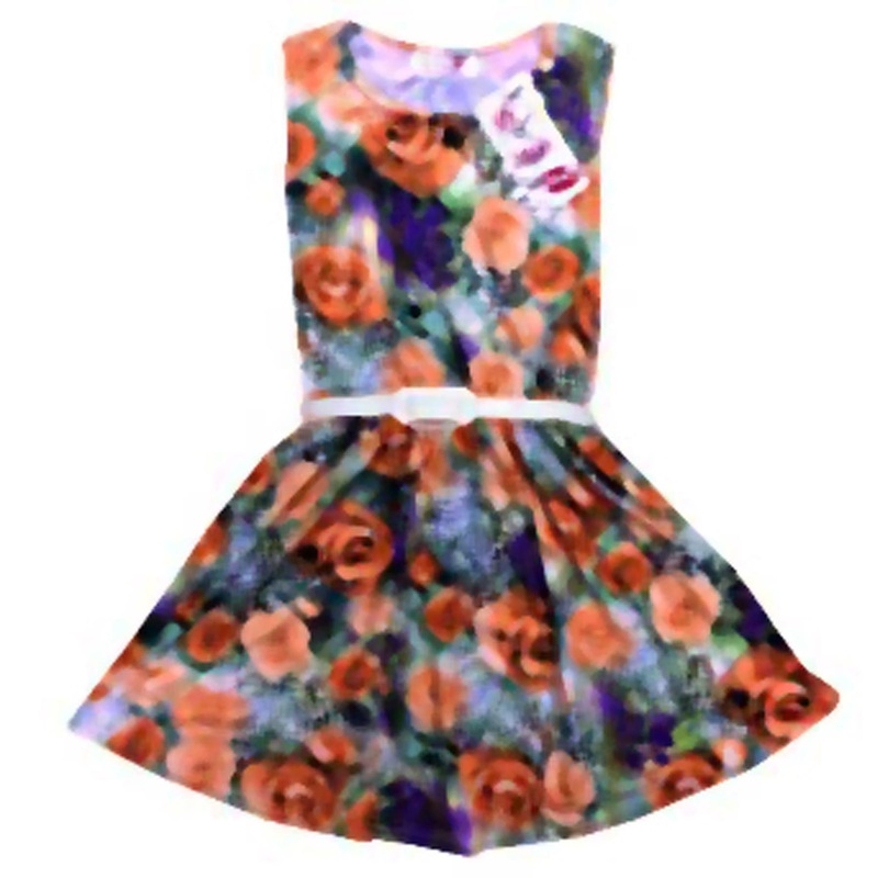 Girls Flowers Print Sleeveless Skater Dress | Fruugo SG